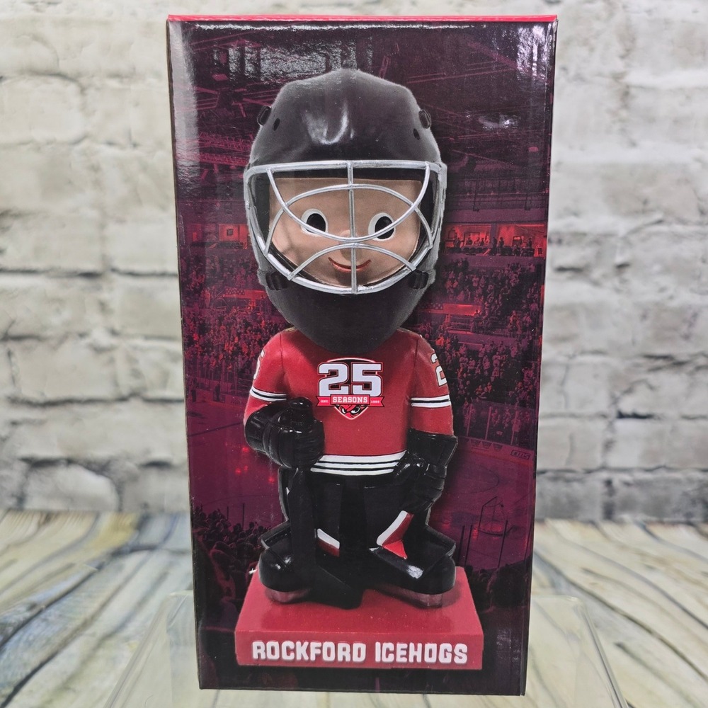 Success Brands Rockford IceHogs 25th Anniversary Bobblehead Goalie AHL Hockey